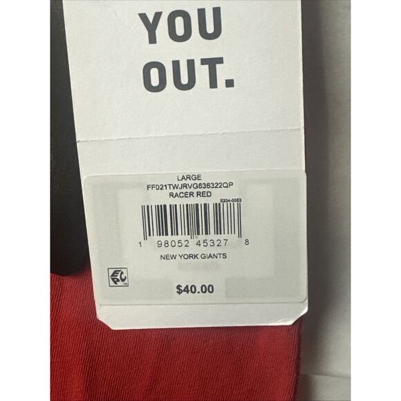 NWT ‘47 NFL New York Giants Racer Red Go Big Blue Women’s T-Shirt Sz L - Picture 6 of 11